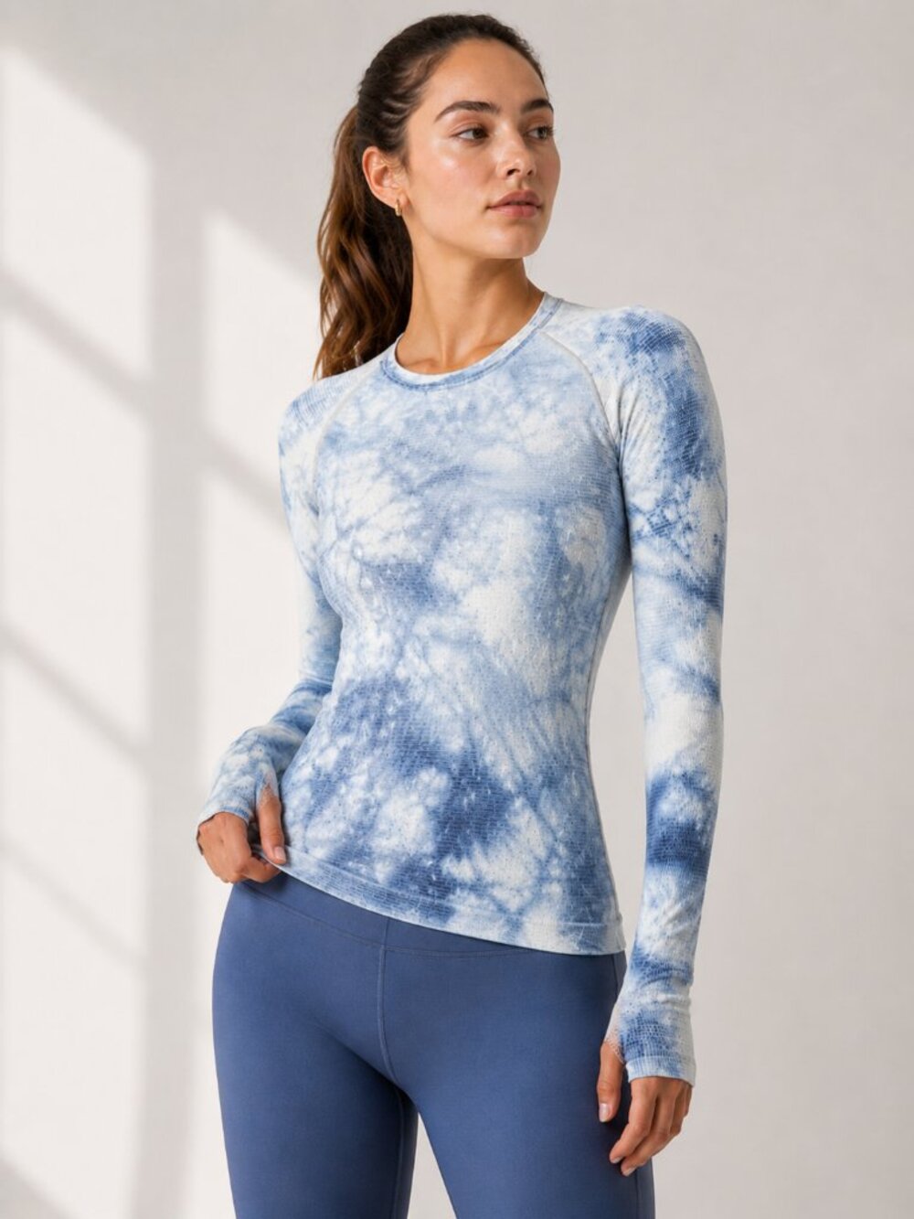 Lululemon Swiftly Tech Long Sleeve 6 | Blue Tie Dye Running Top Athleisure